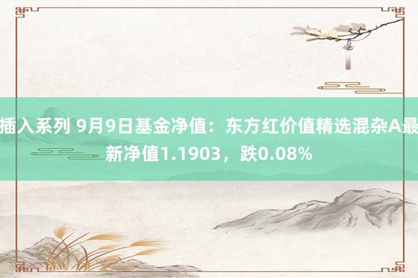 插入系列 9月9日基金净值：东方红价值精选混杂A最新净值1.1903，跌0.08%