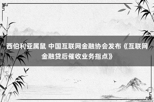 西伯利亚属鼠 中国互联网金融协会发布《互联网金融贷后催收业务指点》