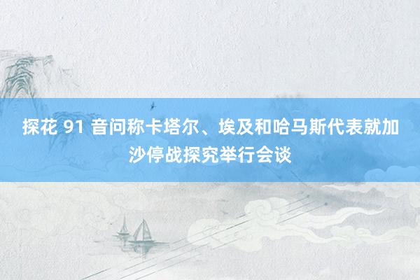 探花 91 音问称卡塔尔、埃及和哈马斯代表就加沙停战探究举行会谈