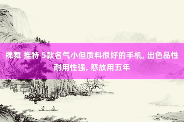 裸舞 推特 5款名气小但质料很好的手机， 出色品性耐用性强， 怒放用五年