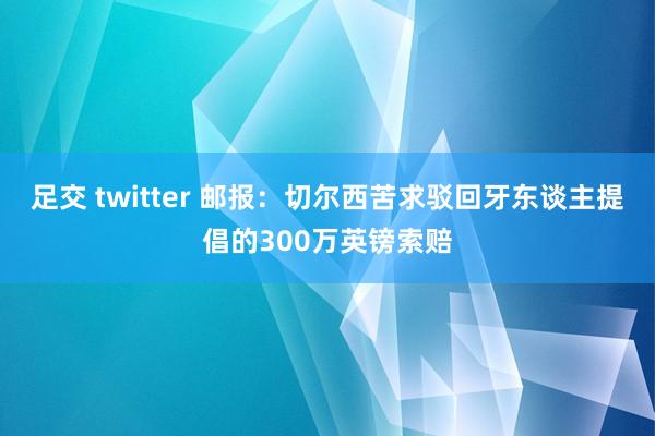 足交 twitter 邮报：切尔西苦求驳回牙东谈主提倡的300万英镑索赔