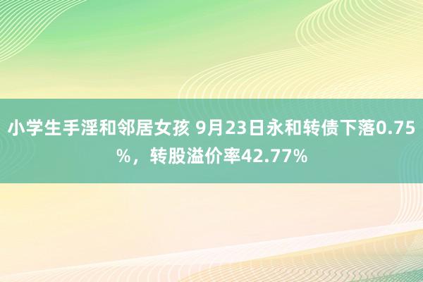 小学生手淫和邻居女孩 9月23日永和转债下落0.75%，转股溢价率42.77%