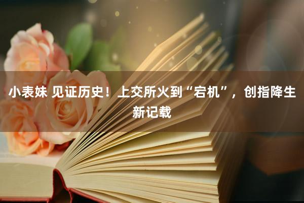 小表妹 见证历史！上交所火到“宕机”，创指降生新记载