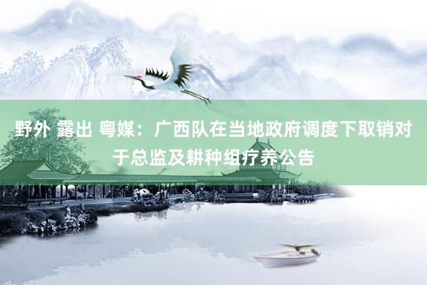 野外 露出 粤媒：广西队在当地政府调度下取销对于总监及耕种组疗养公告