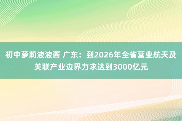 初中萝莉液液酱 广东：到2026年全省营业航天及关联产业边界力求达到3000亿元