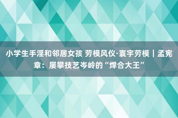 小学生手淫和邻居女孩 劳模风仪·寰宇劳模｜孟宪章：屡攀技艺岑岭的“焊合大王”