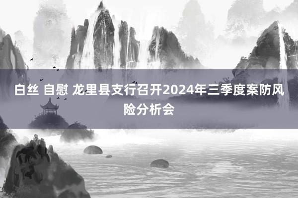 白丝 自慰 龙里县支行召开2024年三季度案防风险分析会