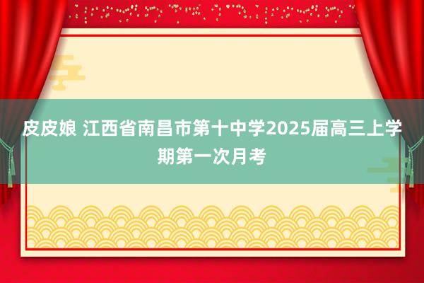 皮皮娘 江西省南昌市第十中学2025届高三上学期第一次月考