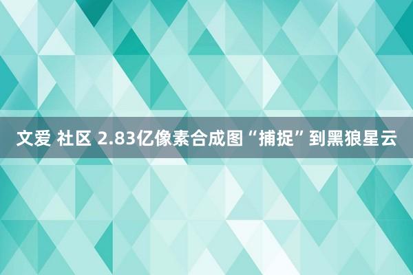 文爱 社区 2.83亿像素合成图“捕捉”到黑狼星云