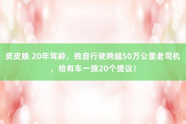 皮皮娘 20年驾龄，独自行驶跨越50万公里老司机，给有车一族20个提议！