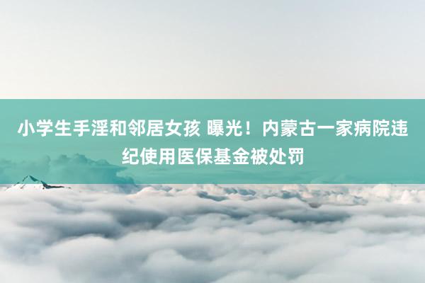 小学生手淫和邻居女孩 曝光！内蒙古一家病院违纪使用医保基金被处罚