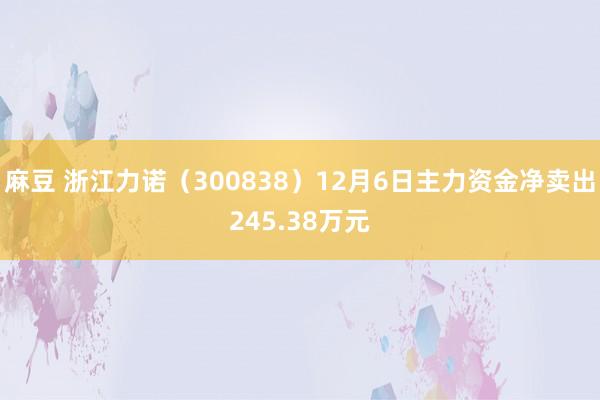 麻豆 浙江力诺（300838）12月6日主力资金净卖出245.38万元