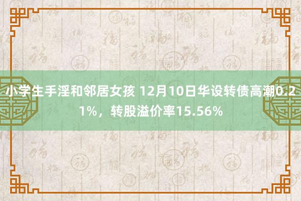 小学生手淫和邻居女孩 12月10日华设转债高潮0.21%，转股溢价率15.56%