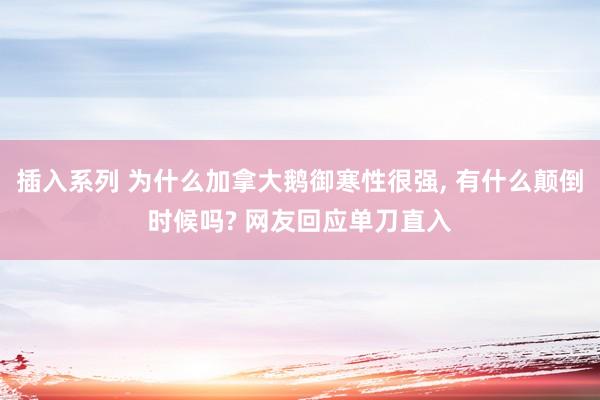 插入系列 为什么加拿大鹅御寒性很强， 有什么颠倒时候吗? 网友回应单刀直入