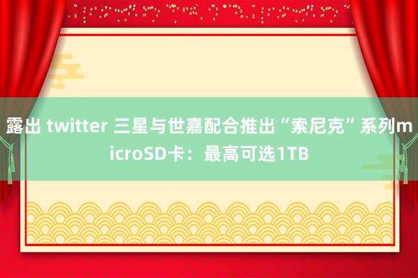 露出 twitter 三星与世嘉配合推出“索尼克”系列microSD卡：最高可选1TB