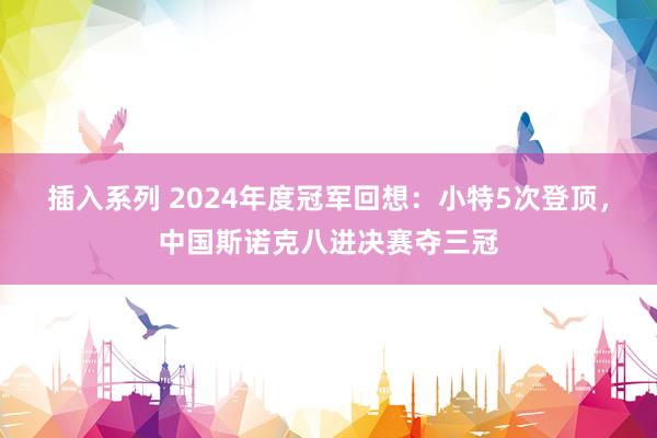 插入系列 2024年度冠军回想：小特5次登顶，中国斯诺克八进决赛夺三冠