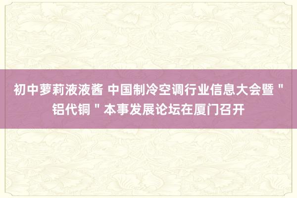 初中萝莉液液酱 中国制冷空调行业信息大会暨＂铝代铜＂本事发展论坛在厦门召开