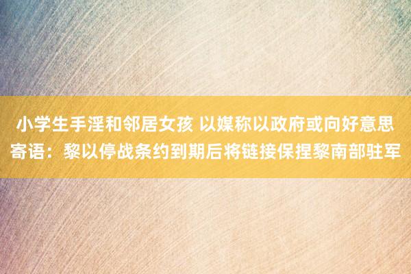 小学生手淫和邻居女孩 以媒称以政府或向好意思寄语：黎以停战条约到期后将链接保捏黎南部驻军