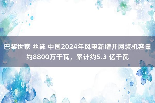 巴黎世家 丝袜 中国2024年风电新增并网装机容量约8800万千瓦，累计约5.3 亿千瓦