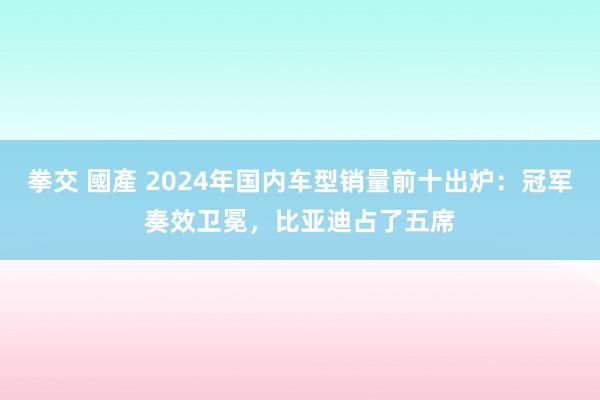 拳交 國產 2024年国内车型销量前十出炉：冠军奏效卫冕，比亚迪占了五席