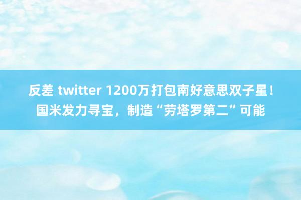 反差 twitter 1200万打包南好意思双子星！国米发力寻宝，制造“劳塔罗第二”可能